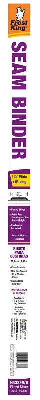 Frost King H433FS/6 Seam Binder, 6 ft L, 1-1/4 in W, Fluted Surface, Aluminum, Satin
