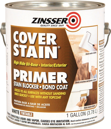 Zinsser 3551 High-Hide Primer, Matte, White, 1 gal, Pack of 4