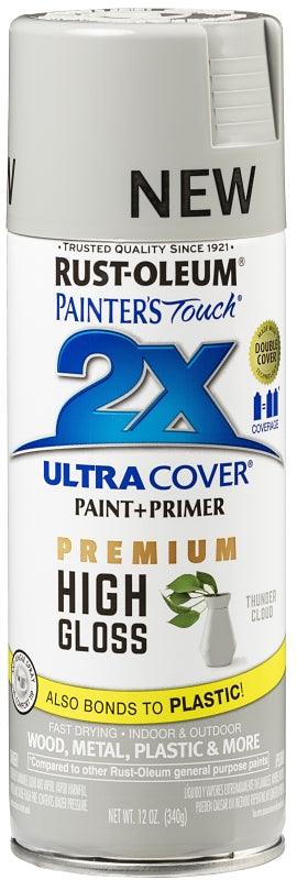 Rust-Oleum 355060 Spray Paint, High-Gloss, Thunder Cloud, 12 oz Can