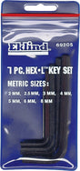 Eklind 69205 Hex Key Set, 7-Piece, Steel, Black