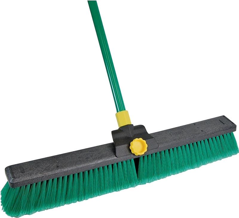 Quickie Bulldozer 00628 Push Broom, 18 in Sweep Face, Polypropylene Bristle, Steel Handle