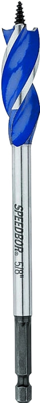 Irwin Speedbor 3041002 Auger Boring Bit, 5/8 in Dia, 6 in OAL, Tapered Flute, 3-Flute, 1/4 in Dia Shank, Hex Shank