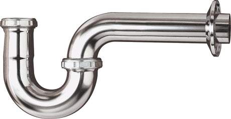 Plumb Pak PP258CP P-Trap with Flange, 1-1/2 x 1-1/4 in, Brass, Chrome