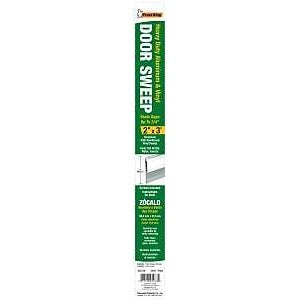 Frost King A62/36H Door Sweep, 36 in L, 2 in W, Aluminum Flange, Silver Insert Color, Vinyl Insert