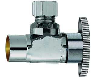 Plumb Pak PP60PCLF Shut-Off Valve, 1/2 x 3/8 in Connection, Sweat x Compression, Brass Body
