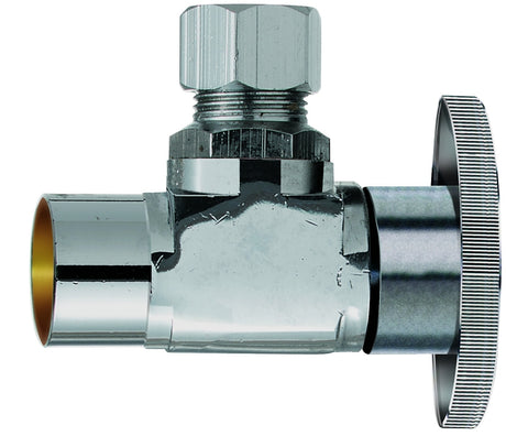 Plumb Pak PP60PCLF Shut-Off Valve, 1/2 x 3/8 in Connection, Sweat x Compression, Brass Body
