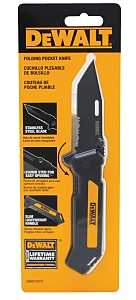 DEWALT DWHT10272 Pocket Knife, 3-1/2 in L Blade, Stainless Steel Blade, Lightweight Slim Handle, Black/Yellow Handle