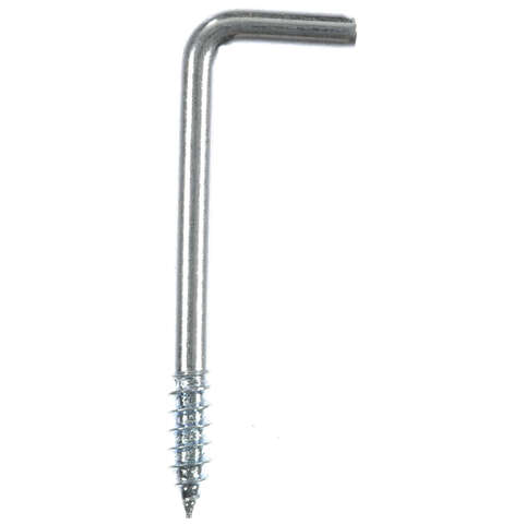 Ace Small Zinc-Plated Silver Steel 1.375 in. L Square Bend Screw Hook 10 lb 10 pk, Pack of 5