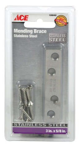 Ace 0.625 in. W X 3 in. L Stainless Steel Mending Brace