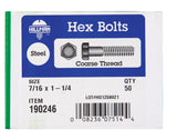 HILLMAN 7/16 in. D X 1-1/4 in. L Zinc Plated Steel Hex Bolt 50 pk