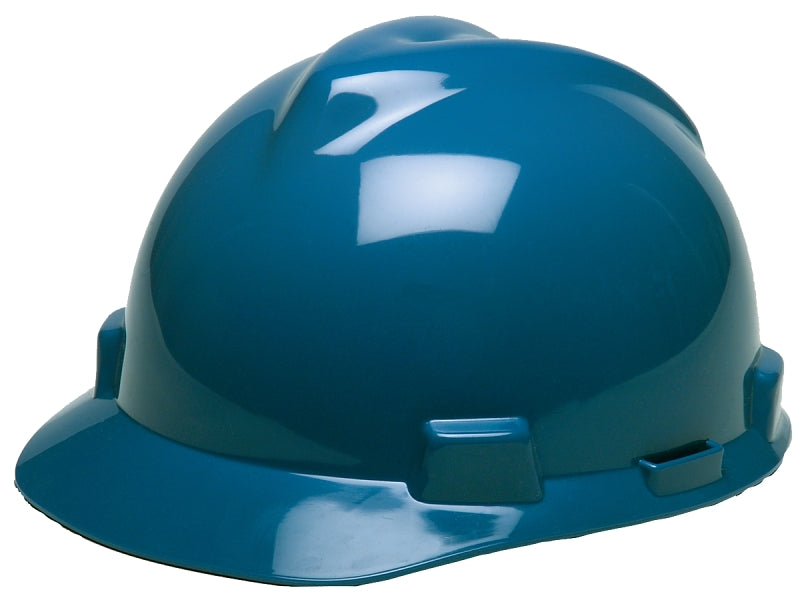 MSA SWX00307/475359 Hard Hat, 4-Point Textile Suspension, HDPE Shell, Blue, Class: E