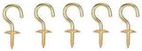 ProSource LR-383-PS Cup Hook, 5/16 in Opening, 3 mm Thread, 1-1/8 in L, Brass, Brass