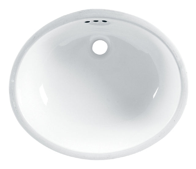 American Standard Ovalyn Series 0496221.020 Under Counter Sink, Oval Basin, 4 in Faucet Centers, 3-Deck Hole, White