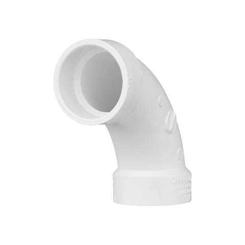 Charlotte Pipe Schedule 40 1-1/2 in. Hub X 1-1/2 in. D Hub PVC Elbow 1 pk