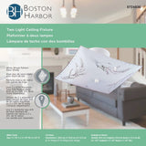 Boston Harbor F98WH02-1266-3L Ceiling Light Fixture, 0.5 A, 120 V, 60 W, 2-Lamp, A19 or CFL Lamp, Metal Fixture