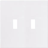 Eaton Wiring Devices PJS2W Wallplate, 4-7/8 in L, 4.94 in W, 2 -Gang, Polycarbonate, White, High-Gloss