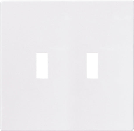 Eaton Wiring Devices PJS2W Wallplate, 4-7/8 in L, 4.94 in W, 2 -Gang, Polycarbonate, White, High-Gloss