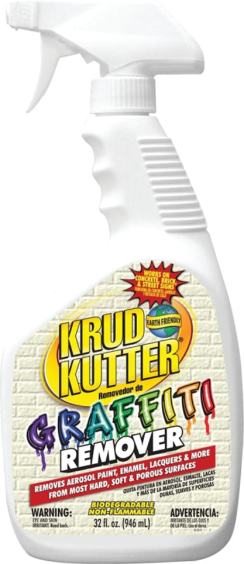 Krud Kutter GR326 Graffiti Remover, Liquid, Clear, 32 oz, Pack of 6