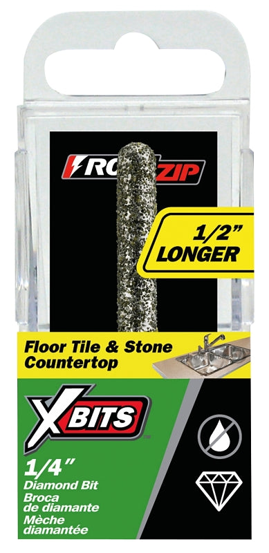 Rotozip X-Bit XB-FTC1 Rotary Tool Bit, 1/4 in Dia, 3-7/8 in L, 1/4 in Dia Shank, Diamond, Pack of 2