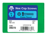 HILLMAN 1/2 in. D X 6 in. L Heat Treated Zinc Steel Hex Head Cap Screw 25 pk