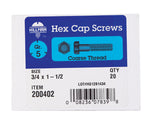 HILLMAN 3/4 in. D X 1-1/2 in. L Heat Treated Zinc Steel Hex Head Cap Screw 20 pk