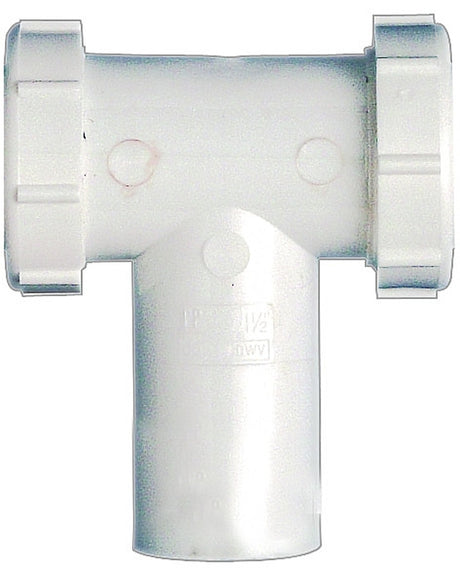 Plumb Pak PP66-7W Series Center Outlet and Tailpiece, 1-1/2 in, Slip-Joint, Plastic, White
