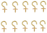 ProSource LR-389-PS Cup Hook, 9/32 in Opening, 2.5 mm Thread, 5/8 in L, Brass, Brass