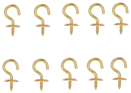 ProSource LR-389-PS Cup Hook, 9/32 in Opening, 2.5 mm Thread, 5/8 in L, Brass, Brass