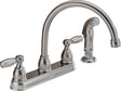 Delta Peerless Claymore Series P299575LF-SS Kitchen Faucet, 1.8 gpm, 2-Handle, Stainless Steel, Deck