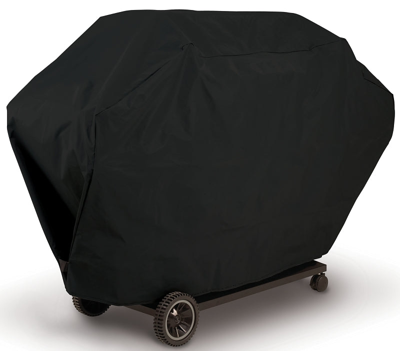 GrillPro 50365 Deluxe BBQ Grill Cover, 65 in W, 24 in D, 40 in H, PEVA/Polyester/PVC, Black