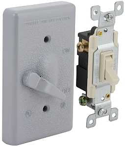 Hubbell 5141-5 Cover, Toggle, 4-39/64 in L, 2-53/64 in W, 1-Gang, Metal, Gray, 6/CD, Powder-Coated
