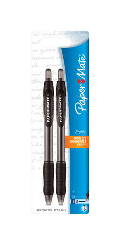 Paper Mate Profile Black Retractable Ball Point Pen 2 pk, Pack of 6