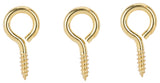 ProSource LR-240-PS Screw Eye, 4.8 mm Dia Wire, 6 mm Thread, 3/4 in L Thread, 1-15/16 in OAL, Brass, Brass Plated