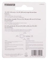 ProSource LR-242-PS Screw Eye, 4 mm Dia Wire, 4 mm Thread, 15/32 in L Thread, 1-3/8 in OAL, Brass, Brass Plated
