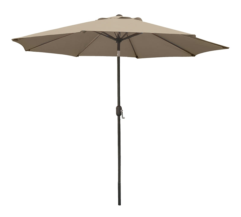 Seasonal Trends 60036 Umbrella, 92.9 in H, 107.9 in W Canopy, 107.9 in L Canopy, Round Canopy, Steel Frame, Taupe Fabric