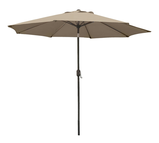 Seasonal Trends 60036 Umbrella, 92.9 in H, 107.9 in W Canopy, 107.9 in L Canopy, Round Canopy, Steel Frame, Taupe Fabric