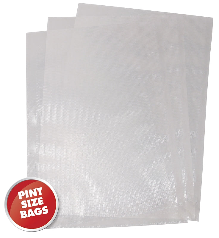Weston 30-0106-W Series Vacuum Seal Bag, 10 in L, 6 in W, Plastic, Clear