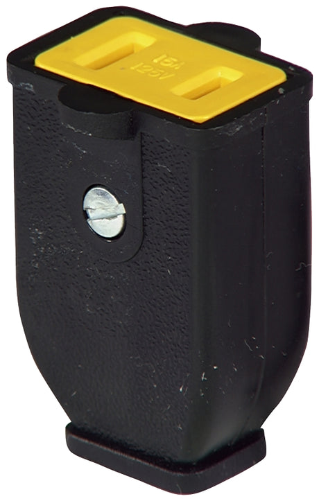 Eaton Wiring Devices SA155 Electrical Connector, 2 -Pole, 15 A, 125 V, NEMA: NEMA 1-15, Black