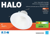 Eaton Lighting RLD6069301EWHR Baffle Trim, 6 in Dia Recessed Can, White