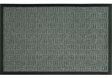 Fanmats 58777 Door Mat, 36 in L, 24 in W, Parquet Pattern, Gray