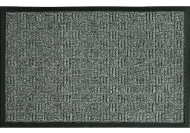 Fanmats 58777 Door Mat, 36 in L, 24 in W, Parquet Pattern, Gray