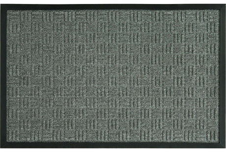 Fanmats 58775 Floor Mat, 30 in L, 18 in W, Parquet Pattern, Olefin Surface, Gray