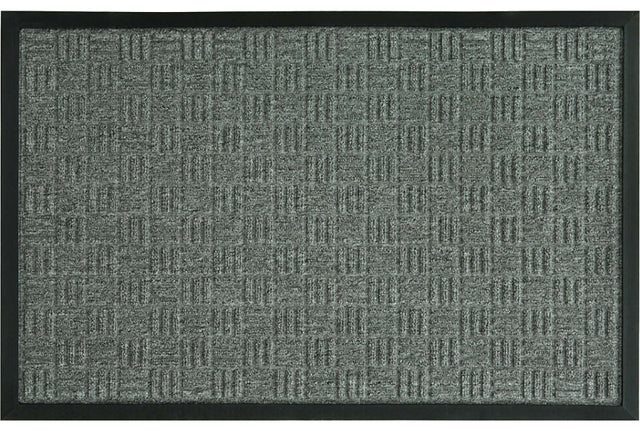 Fanmats 58775 Floor Mat, 30 in L, 18 in W, Parquet Pattern, Olefin Surface, Gray
