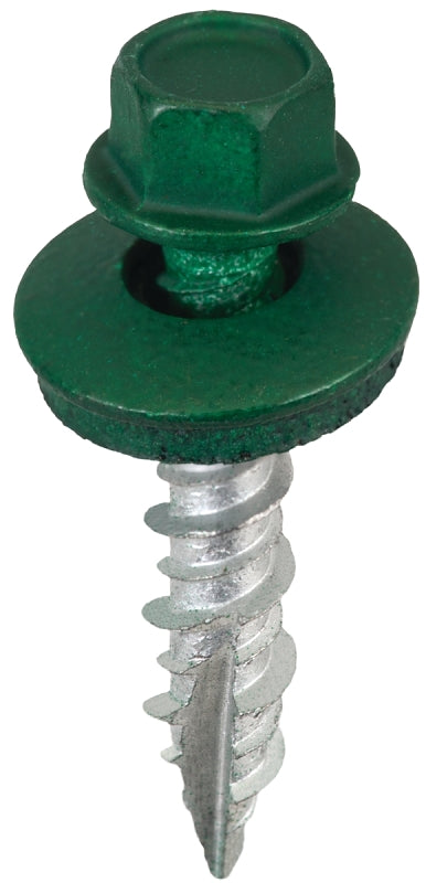 Acorn International SW-MW1FG250 Screw, High-Low, Twin Lead Thread, Hex Drive, Self-Tapping, Forest Green, 250/BAG