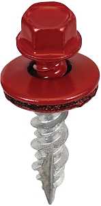 Acorn International SW-MW1CR250 Screw, #9 Thread, High-Low, Twin Lead Thread, Hex Drive, Self-Tapping, Crimson, 250/BAG