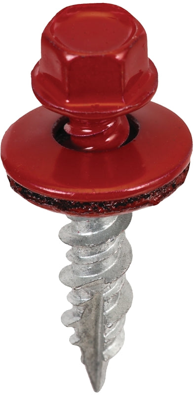 Acorn International SW-MW1CR250 Screw, #9 Thread, High-Low, Twin Lead Thread, Hex Drive, Self-Tapping, Crimson, 250/BAG