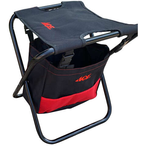 Ace Oxford Fabric Folding Garden Stool Black/Red