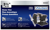 Vulcan JLO-067 Bench Vise, 3-1/2 in Jaw Opening, 1/4 in W Jaw, 2 in D Throat, Cast Iron Steel, Serrated Jaw