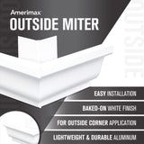 Amerimax 5 in. W X 7.25 in. L White Aluminum K Outside Miter