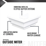Amerimax 5 in. W X 7.25 in. L White Aluminum K Outside Miter